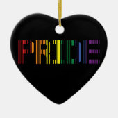 Pride Rainbow Scan Typografie Keramisch Ornament (Voorkant)