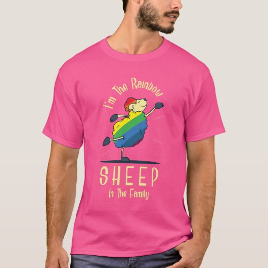 Pride Rainbow Sheep of the Family T-shirt (Voorkant)