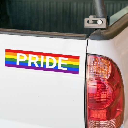 PRIDE Rainbow Stripes LGBT-vlag Bumpersticker (Op Truck)