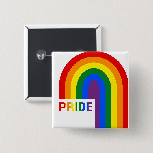 Pride Rainbow Vierkante Button 5,1 Cm (Voorkant /achterkant)