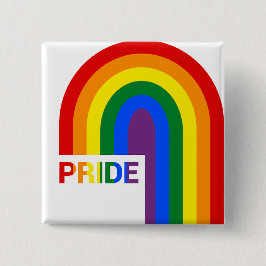 Pride Rainbow Vierkante Button 5,1 Cm