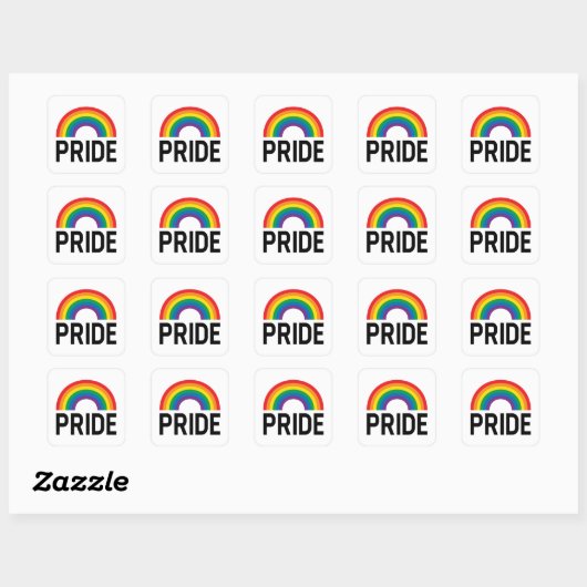 Pride Rainbow Vierkante Sticker (Vel)