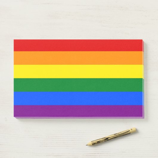 Pride Rainbow vlag van LGBT Post-it® Notes (Op bureau)