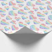 Pride Rainbow Waterverf Harten gestippeld en gestr Cadeaupapier (Hoek)