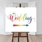 Pride Rainbow Wedding Arrow Teken right Direction Poster