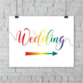 Pride Rainbow Wedding Arrow Teken right Direction Poster