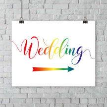 Pride Rainbow Wedding Arrow Teken right Direction