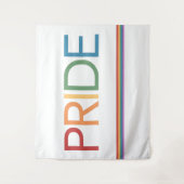 PRIDE Rainbow White Tapestry Wandkleed (Voorkant)