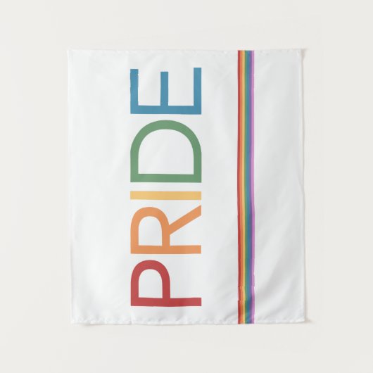 PRIDE Rainbow White Tapestry Wandkleed (Voorkant)
