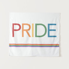 PRIDE Rainbow White Tapestry Wandkleed