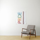 PRIDE Rainbow White Tapestry Wandkleed (In situ)