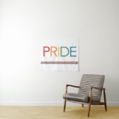 PRIDE Rainbow White Tapestry Wandkleed (In Situ (horizontaal))
