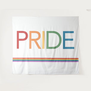PRIDE Rainbow White Tapestry Wandkleed