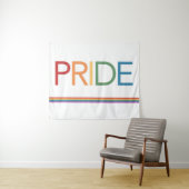 PRIDE Rainbow White Tapestry Wandkleed (In Situ (horizontaal))