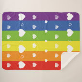Pride Rainbow | Witte harten | Sherpa Blanket Deken (Voorkant (horizontaal))