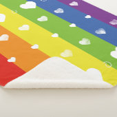 Pride Rainbow | Witte harten | Sherpa Blanket Sherpa Deken (3/4)