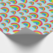 Pride Rainbows Handgeschilderd lichtblauw Cadeaupapier (Hoek)