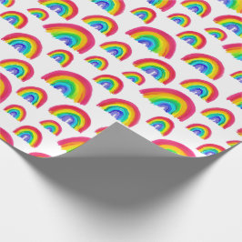 Pride Rainbows Handgeschilderd Wit Cadeaupapier