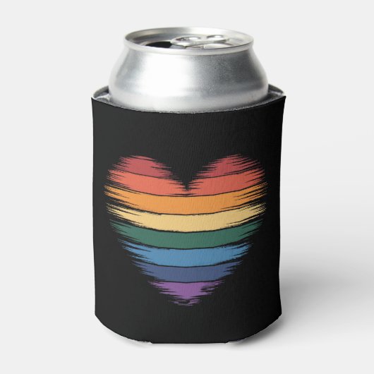 Pride Rainbows Hart Print LGBT Gay Pride Blikjeskoeler (Blikje Voorkant)