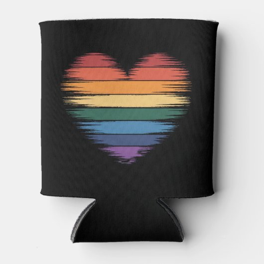Pride Rainbows Hart Print LGBT Gay Pride Blikjeskoeler (Voorkant)