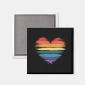 Pride Rainbows Hart Print LGBT Gay Pride Magneet (Voorkant / Achterkant)