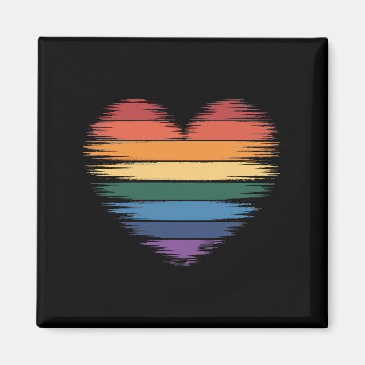 Pride Rainbows Hart Print LGBT Gay Pride Magneet (Voorkant)