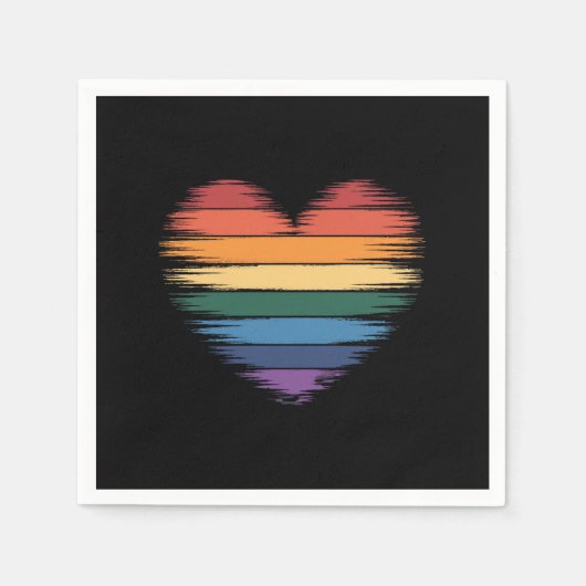 Pride Rainbows Hart Print LGBT Gay Pride Servet (Voorkant)
