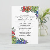 Pride Regenboog Bloemen Formele LGBT Bruiloft Kaart (Staand voorkant)