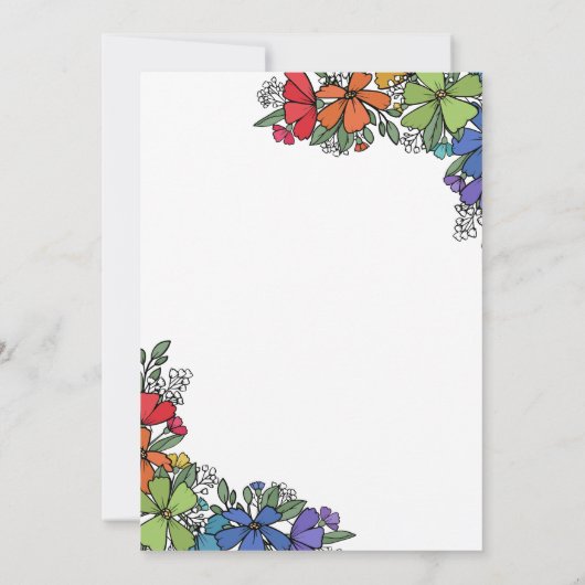 Pride Regenboog Bloemen Formele LGBT Bruiloft Kaart (Achterkant)