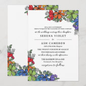 Pride Regenboog Bloemen Formele LGBT Bruiloft Kaart (Voorkant / Achterkant)
