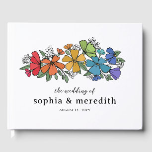 Pride Regenboog Bloemen LGBT Bruiloft Gastenboek