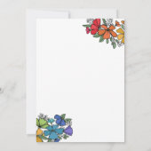 Pride Regenboog Bloemen Monogram LGBT Bruiloft Kaart (Achterkant)