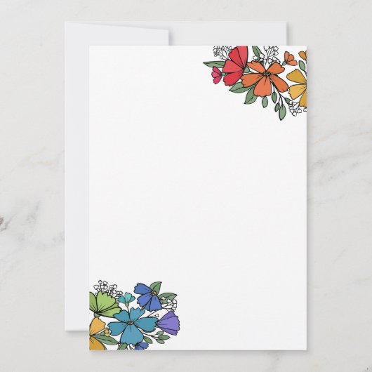 Pride Regenboog Bloemen Monogram LGBT Bruiloft Kaart (Achterkant)