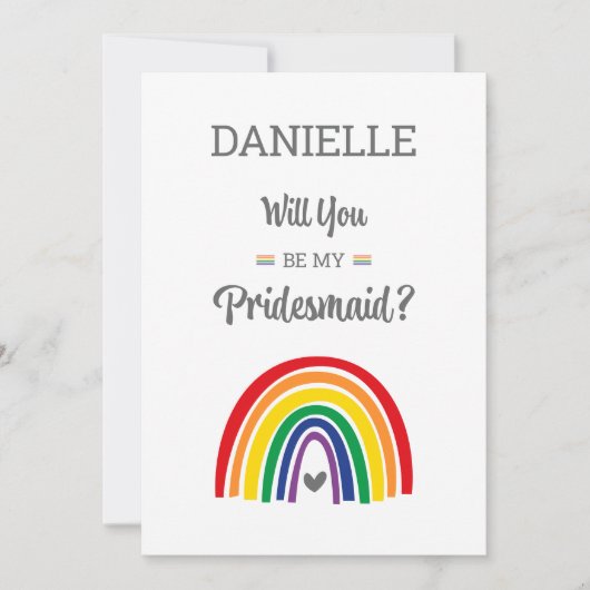 Pride Regenboog Bruidsmeisje Voorstel Kaart LGBTQ (Voorkant)