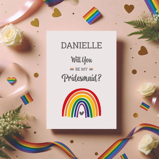 Pride Regenboog Bruidsmeisje Voorstel Kaart LGBTQ