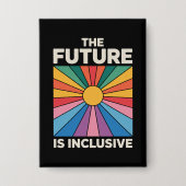 Pride Regenboog De Toekomst is Inclusief LGBTQ Button (Voorkant)