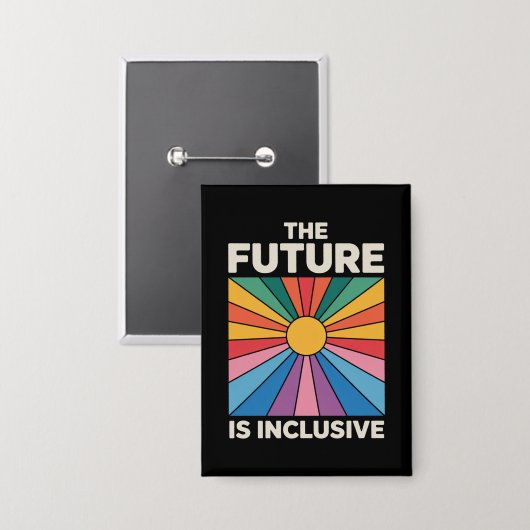 Pride Regenboog De Toekomst is Inclusief LGBTQ Button (Voorkant / Achterkant)