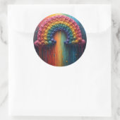 Pride regenboog druppel kleur ronde sticker (Tas)