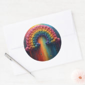 Pride regenboog druppelkleur ronde sticker (Envelop)