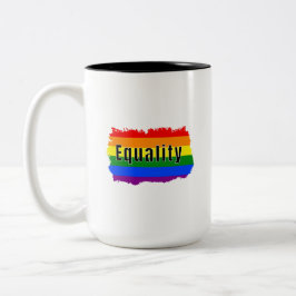 Pride Regenboog Gelijkheid Tweekleurige Koffiemok