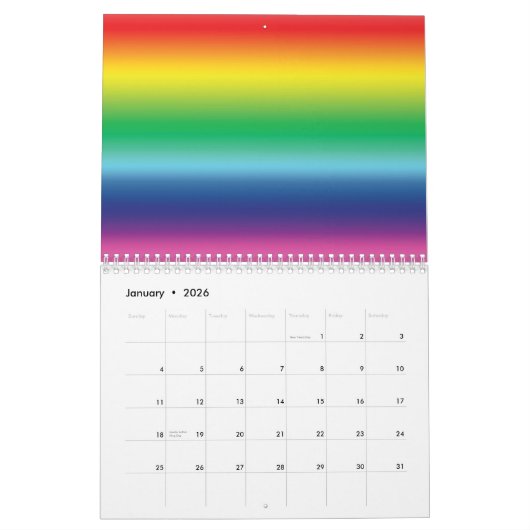 Pride regenboog gradiënt kleuren gay lhbt vlag coo kalender (Jan 2026)