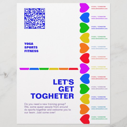 Pride Regenboog Hart afscheur flyer (Voorkant)