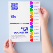Pride Regenboog Hart afscheur flyer (Hand)