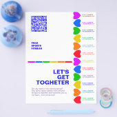 Pride Regenboog Hart afscheur flyer (Enkel)