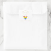 Pride Regenboog Hart Lesbisch Gay Huwelijk Sanitiz Vierkante Sticker (Tas)