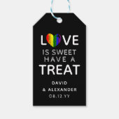 Pride Regenboog hart liefde is lief LGBT bruiloft Cadeaulabel (Voorkant)