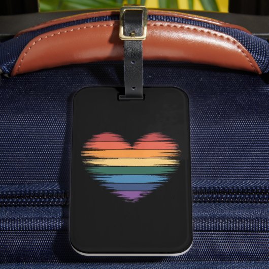 Pride Regenboog Hart Print LGBT Gay Pride  Bagagelabel (Voorkant Insitu 2)