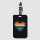 Pride Regenboog Hart Print LGBT Gay Pride  Bagagelabel (Voorkant (verticaal))