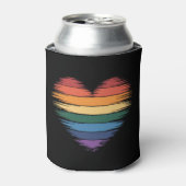 Pride Regenboog Hart Print LGBT Gay Pride  Blikjeskoeler (Blikje Voorkant)