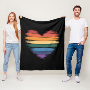 Pride Regenboog Hart Print LGBT Gay Pride Fleece Deken